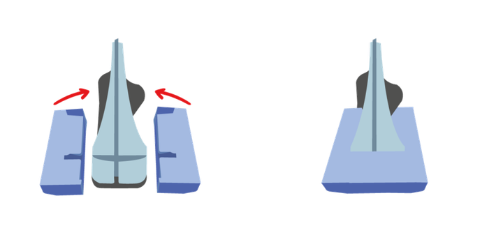 Illustration of a two-part protective mould
