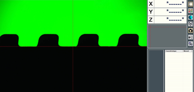 m70 slice in a profile projector